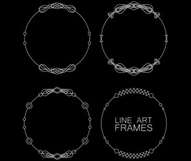 Line art frames design vector 02