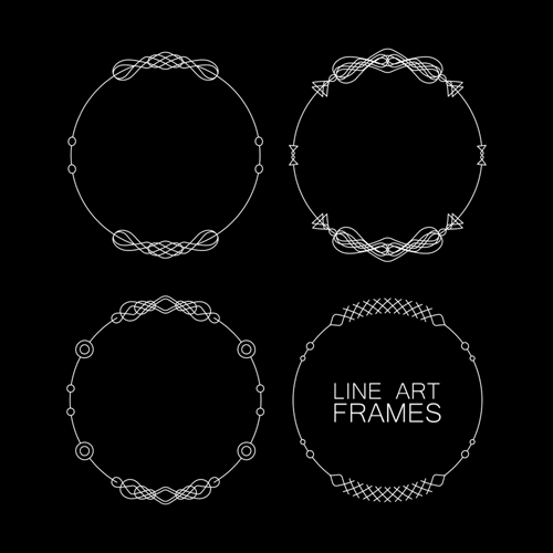 Line art frames design vector 02