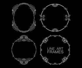 Line art frames design vector 03
