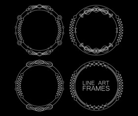 Line art frames design vector 04