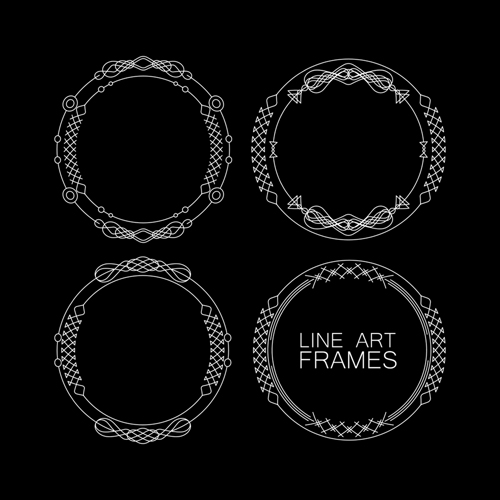 Line art frames design vector 04