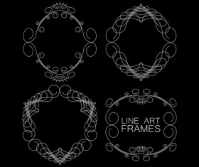 Line art frames design vector 05