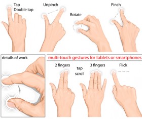 Man hand gestures vector design 01