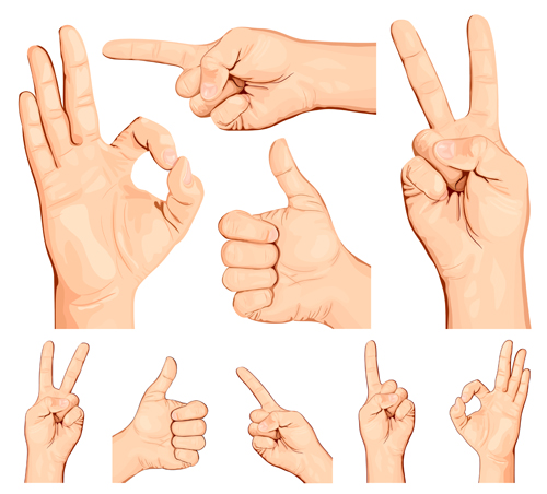 Man hand gestures vector design 04