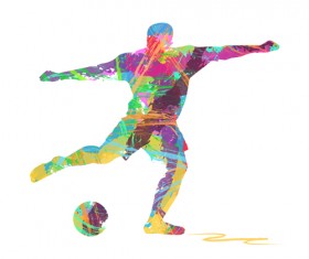 Man with football watercolor vector