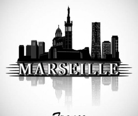 Marseille city background vector