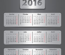 Metal Calendar 2016 creative vector