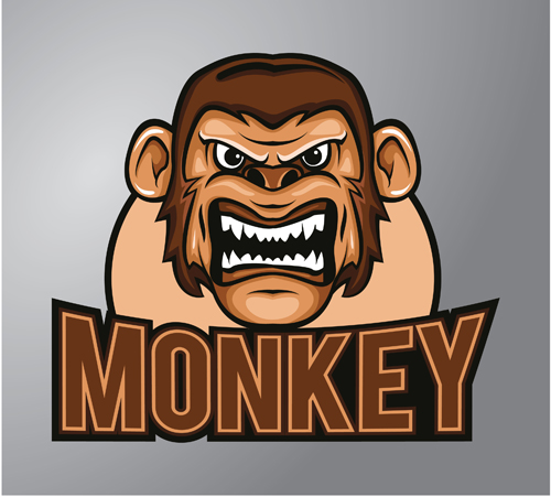 Monkey logo vector material