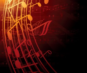 Music note and sheet music background vector