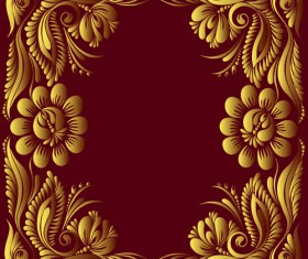 Ornate floral decorative frame vectors 04