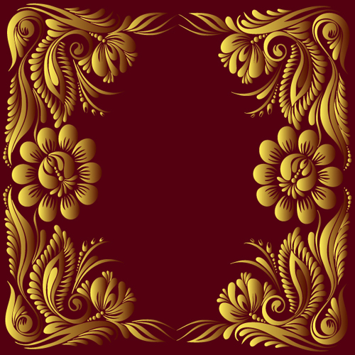 Ornate floral decorative frame vectors 04