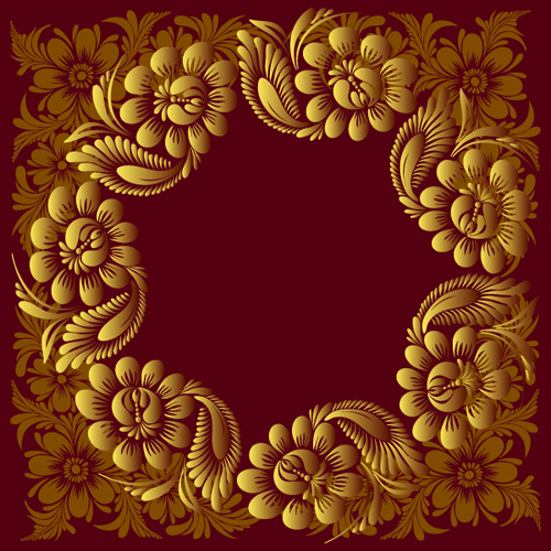 Ornate floral decorative frame vectors 05