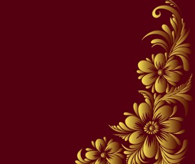 Ornate floral decorative border corner 04