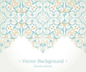 Ornate pastel border seamless vector 02