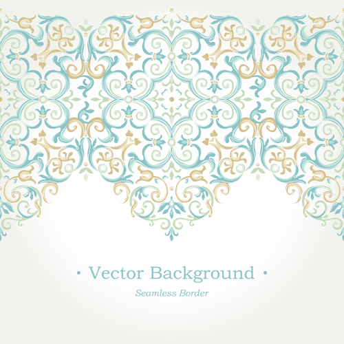 Ornate pastel border seamless vector 02