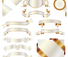 Ornate ribbon with gold labels vector