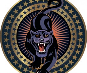 Panther labels vector 01