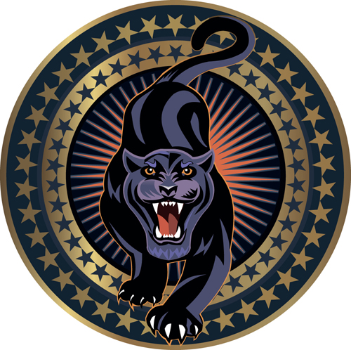 Panther labels vector 01