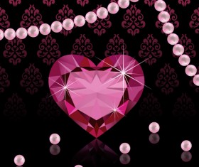 Pearl Jewelry with diamond luxury background vector