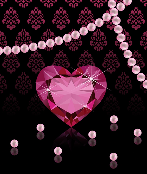 Pearl Jewelry with diamond luxury background vector