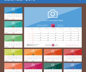 Photo with desk Calendar 2016 vector