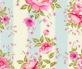 Pink flower seamless pattern beautiful vector