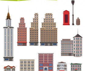 Polygonal architecture design vector set 01