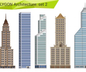 Polygonal architecture design vector set 02