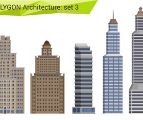 Polygonal architecture design vector set 03