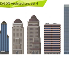 Polygonal architecture design vector set 04