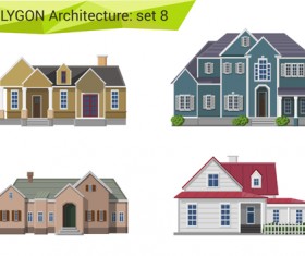 Polygonal architecture design vector set 08