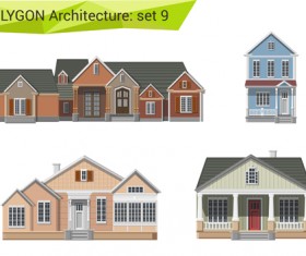 Polygonal architecture design vector set 09