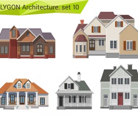 Polygonal architecture design vector set 10
