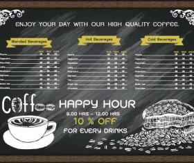 Price List menu for cafe vector 02