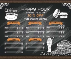Price List menu for cafe vector 03