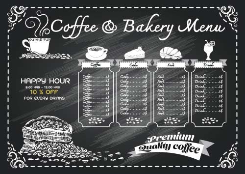 Price List menu for cafe vector 04