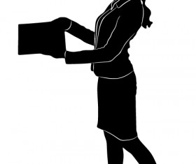 Professional Women vector silhouettes set 01