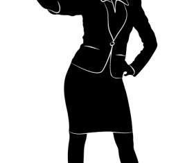 Professional Women vector silhouettes set 02