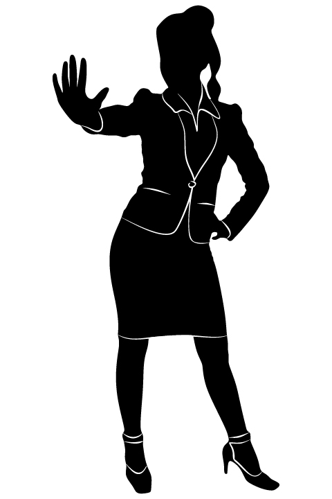 Professional Women vector silhouettes set 02