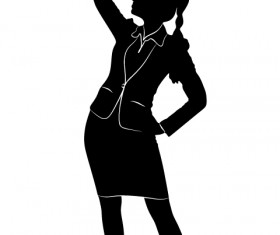 Professional Women vector silhouettes set 03