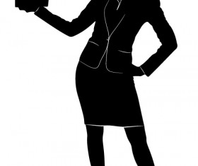 Professional Women vector silhouettes set 04