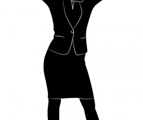 Professional Women vector silhouettes set 05