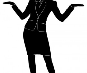 Professional Women vector silhouettes set 06