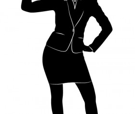 Professional Women vector silhouettes set 08
