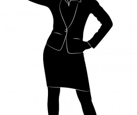 Professional Women vector silhouettes set 09