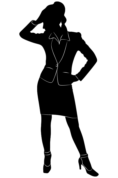 Professional Women vector silhouettes set 09