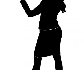 Professional Women vector silhouettes set 10