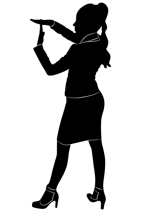 Professional Women vector silhouettes set 10