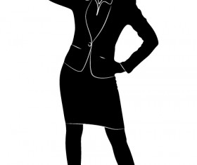 Professional Women vector silhouettes set 11