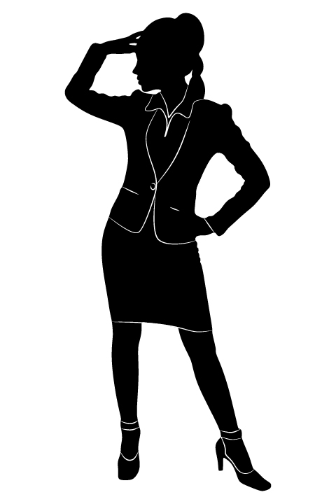 Professional Women vector silhouettes set 11
